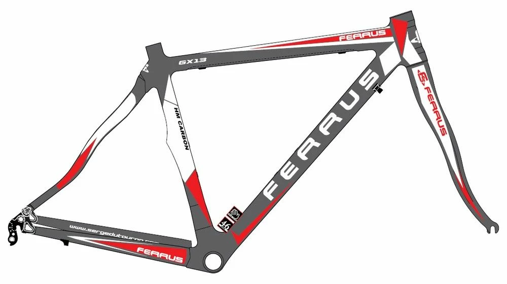 Module Cadre Ferrus GX13 Full Carbone + Fourche + Direction 45x45-41 4 Module Cadre Ferrus GX13 Full Carbone + Fourche + Direction 45x45-41 – Image 2